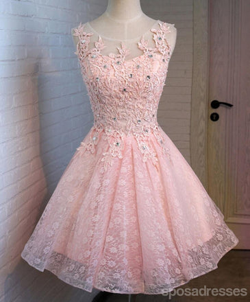 Rendas Cor-de-rosa, abertas de costas, Vestidos Bonitos Para O Baile, Vestidos Baratos Para Festas, Vestidos perfeitos para o baile, CM320.