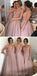 Πανέμορφη όμορφη νέα άφιξη από τον ώμο V-Neck Sparkly Long Bridessaid Ball Gown, WG69