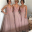 Πανέμορφη όμορφη νέα άφιξη από τον ώμο V-Neck Sparkly Long Bridessaid Ball Gown, WG69
