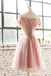 Κοντά μανίκια Ρουζ Ροζ Φτηνές Φόρεμα Homecoming Online, Φτηνές Κοντές Φορέματα Prom, CM740
