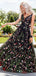 Broderie noire col en V longues robes de bal sexy de soirée, robes bon marché personnalisées bon marché 16, 18500