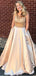 Καπέλο μανίκια A-line Rhinestone Long Evening Prom Dresses, Sparkly Sweet 16 φορέματα, 18335