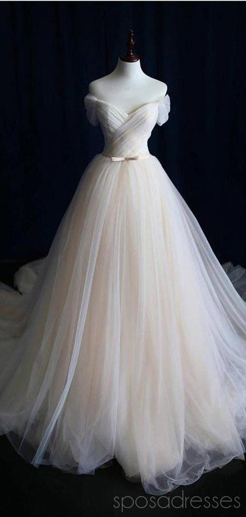 De l'épaule ride simple robes de mariée bon marché robes de noce en ligne, bon marché, WD484