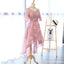 Μακρύ Μανίκι Δαντελλών Υψηλό, Χαμηλό Ροζ Homecoming Prom Φορέματα, Οικονομικά Σύντομο Κόμμα Χορό Γλυκό 16 Φορέματα, Τέλεια Homecoming Φορέματα Κοκτέιλ, CM330