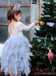Scoop Long Sleeve Lace Top V-back Tulle Flower Girl Dresses, Popular Little Girl Dresses, FG070