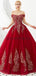 Κόκκινο από τα μακριά φορέματα χορού βραδιού ώμων Α-γραμμών, φορέματα χορού Κόμματος βραδιού, 12127