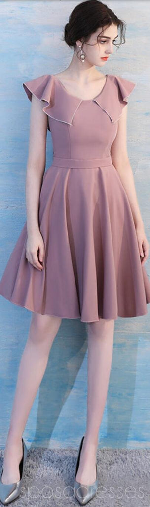 Dama de honor barata simple descoordinada corta rosada polvorienta se viste en línea, WG510