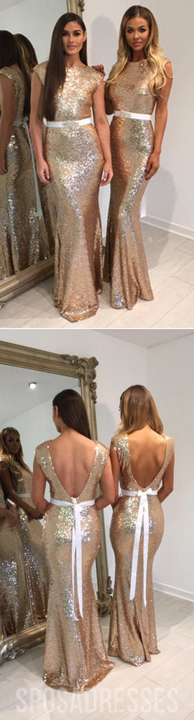 Σχέδιο μόδας Shinning Sequin Elegant Mermaid Long Cheap Bridesmaid Dresses for Wedding Party, WG72