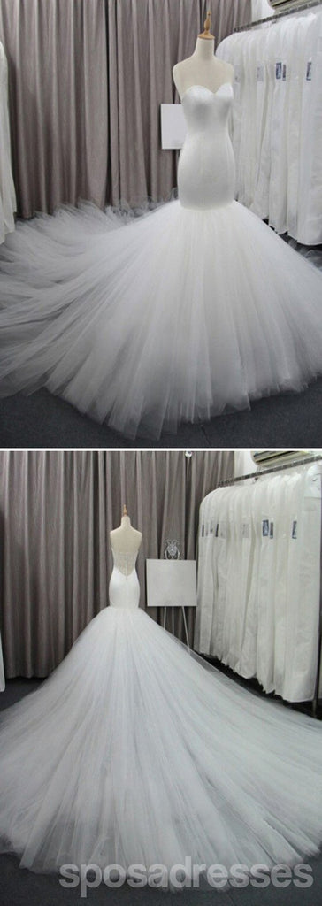 Vestido nupcial del tul del amor simple, vestidos perfectos para boda, WD0073