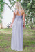 De un solo Hombro Azul grisáceo Largo de Gasa Barato Vestidos de Dama de honor en Línea, WG260