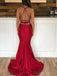 Απλή σέξι γοργόνα σκούρο κόκκινο φτηνά μακριά φορέματα prom βράδυ, βραδινό κόμμα prom φορέματα, 12191