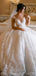 Δαντέλες με δαντέλα Ball Gown Μακρύ νυφικό V-neck Online, φθηνά νυφικά, WD546