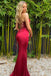 Sexy Red Mermaid Spaghetti Straps Cheap Maxi Long Prom Dresses,13257