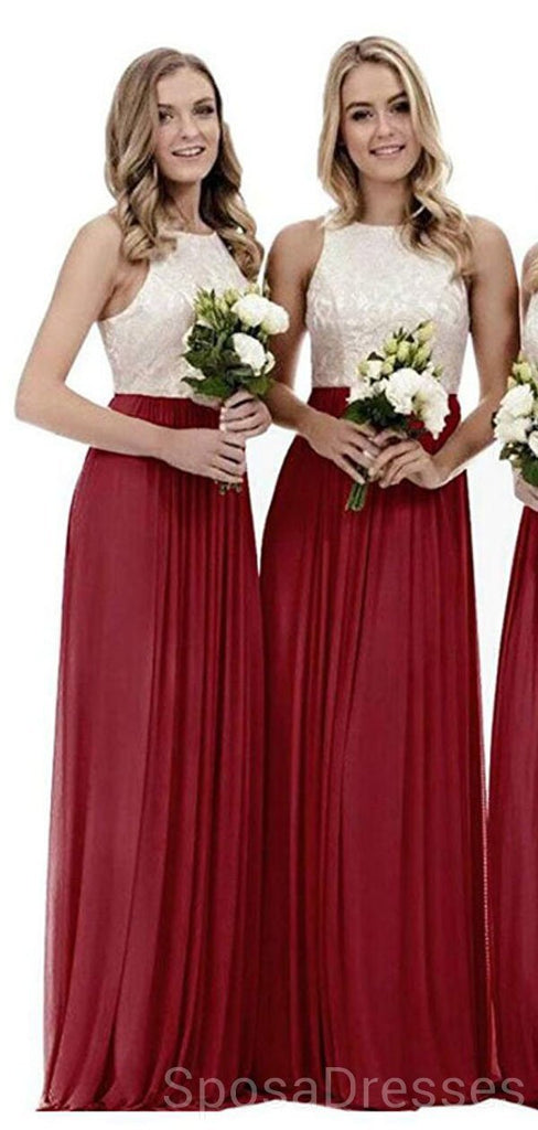 Halter κόκκινη φούστα μακριά φτηνά φορέματα παράνυμφων on-line, WG625