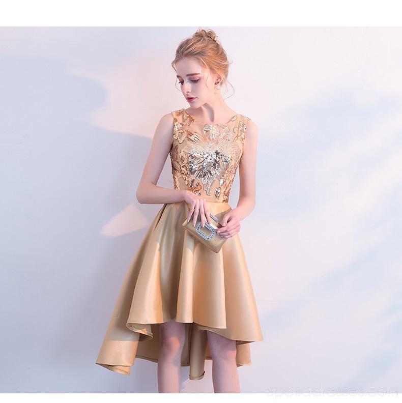 Gold Sparkly Sequin Cheap Homecoming Dresses Online, Cheap Short Prom Dresses, CM799