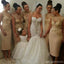 Gorgeous Unique Women Sexy Gold Sequin Lace Short Inexpensive Bridesmaid Dresses, WG83