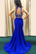 Vestidos de fiesta de noche de sirena azul real de dos piezas, vestido de fiesta de fiesta halter sexy largo 2017, vestido de fiesta largo personalizado, vestido de fiesta barato, vestido de fiesta formal, 17032