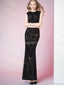 Sparkly Black Sequin Mermaid Lange Abendkleider, Abendparty-Abendkleider, 12292