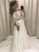 Barato mangas largas sexy dos piezas vestidos de novia en línea, WD332