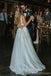 Sexy V-Neck Lace A-line Cheap Wedding Dresses en ligne, Cheap Bridal Dresses, WD616