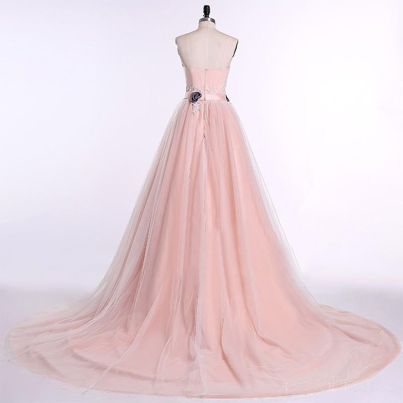 Strapless Sweetheart Blush Pink A line vestidos de baile de noche largos, populares baratos largos 2018 vestidos de baile de fiesta, 17240