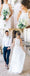 High Neck White Lace Long Sheath Simple Design Wedding Party Dresses, WD0089