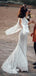 Sexy dos nu manches longues sirène longues robes de mariée en ligne, robes de mariée pas cher, WD538