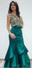 V Neck Smaragd Grün Meerjungfrau Lange Abend Prom Dresses, Günstig Süß 16 Kleider, 18338
