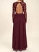 Φτηνές Σκούρο Κόκκινο Μακρύ Μανίκι Δαντελλών Συνήθειας Καιρό Παράνυμφος Φορέματα, BD0250