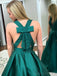 Simple de color Verde Esmeralda de Una línea de Noche Largos vestidos de fiesta, Vestidos 17709