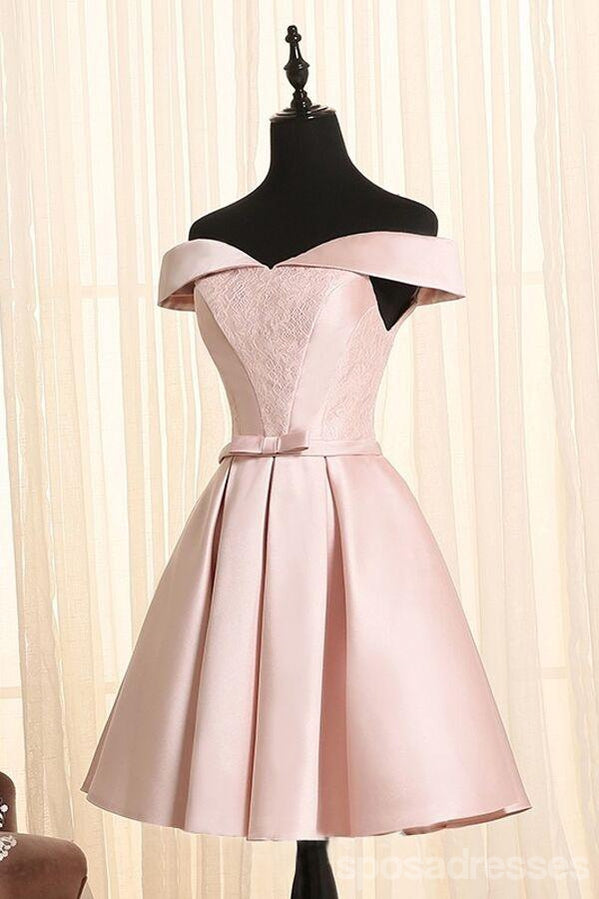 Off Shoulder Pink Φτηνά Κοντά Φορέματα Homecoming Online, CM604