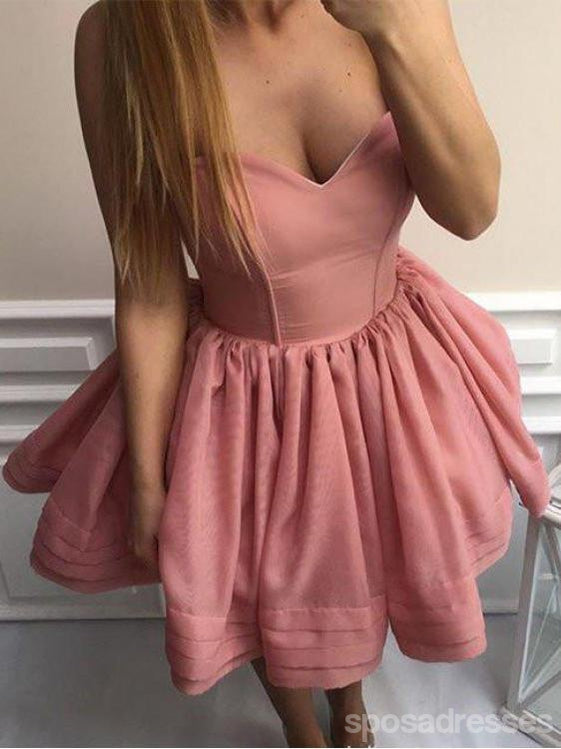 Αγαπημένα Ροζ Απλά Φτηνά Κοντά Φορέματα Μικρής Επιστροφής Online, CM628