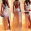 Sexy Backless Rinestone Beaded Side Slit Mermaid Long Evening Party Prom Dresses , PD0117