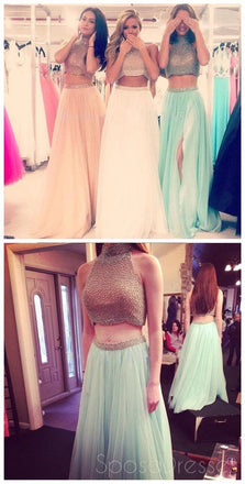 Col haut Robe de Bal,Fente Latérale,Robe de Bal, Deux Pièces Robe de A-Ligne de Robe de Bal,Soirée Robes de Bal ,Robes de Soirée,Robe Longue de Bal,Robes de Bal en Ligne,PD0124