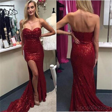 Side Slit Prom Dresses,Red Sequined Prom Dresses,Sparkle Prom Dresses ,Sexy Prom Dresses,Cocktail Prom Dresses ,Evening Dresses,Long Prom Dress,Prom Dresses Online,PD0146