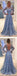 Blue Lace Prom Dresses, Long Sleeves Prom Dresses,A-line Prom Dresses,PD0182