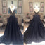 Black A-line Elegantes Vestidos De Baile De Finalistas, Vestidos De Noite Longos e pretos, PD0198.