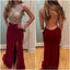 Bourgogne Sexy Dos nu Fente Latérale des Robes de Bal en ligne, Robes de Bal, PD0027