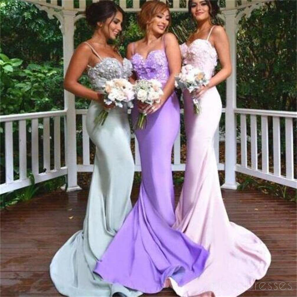 Spaghetti Straps Bridesmaid Dresses, Custom Bridesmaid Dresses,PD0036