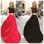 Long Prom Dress, two Pieces Prom Dress, Simple Prom Dress, Red and Black Prom Dress, Προσαρμοσμένο φόρεμα χορού,