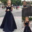 Robe longue de Bal ,Noir,Robe de Bal, Robe de Bal Avec de la Dentelle ,Manches Longues Robe de Bal Élégante,PD0045