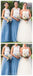 Illusion Lace Blue Tulle Φούστα Μακρά φθηνά φορέματα παράνυμφων Online, WG277