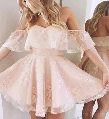 Στράπλες Από τον Ώμο Δαντέλα Short Homecoming Prom Φορέματα, Οικονομικά Σύντομο Κόμμα Χορό Γλυκό 16 Φορέματα, Τέλεια Homecoming Φορέματα Κοκτέιλ, CM375