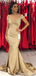 Σαμπάνια χρυσό από ώμο γοργόνα σέξι φτηνά φορέματα παράνυμφος σε απευθείας σύνδεση, WG568
