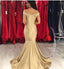Oro del champán de sirena del hombro dama de honor barata atractiva se viste en línea, WG568