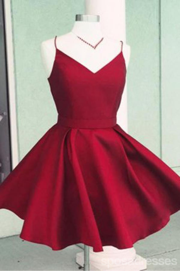 Espalda abierta vestidos de fiesta cortos rojos simples menores de 100, CM385