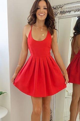 Red Backless Short Cheap 2018 Φορέματα Homecoming Under 100, CM394