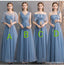 Σκονισμένο Μπλε Μήκος Πατωμάτων που δεν Ταιριάζουν Φθηνά Παράνυμφος Φορέματα σε απευθείας Σύνδεση, WG533