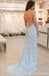 Σέξυ ανοιχτό μπλε γοργόνα μακρά βραδινά φορέματα Prom, βραδινά φορέματα, 12167