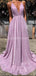 Απλή Λιλά Μακαρόνια Ιμάντες Φθηνά Μακρά Βραδινά Φορέματα Prom, Βράδυ Πάρτι, Φορέματα Prom, 12225